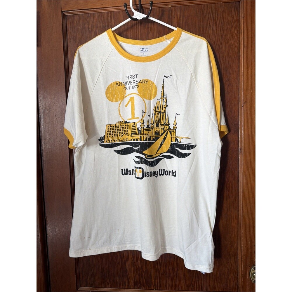 Walt Disney World Vault Shirt 1st First Anniversary 1972 XL NWT Marks / Spots